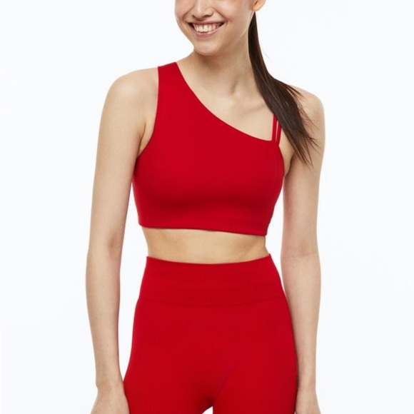 H&M MOVE Light Support Sports Bra DryMove RED SPORTS BRA NEW LARGE - Picture 1 of 12